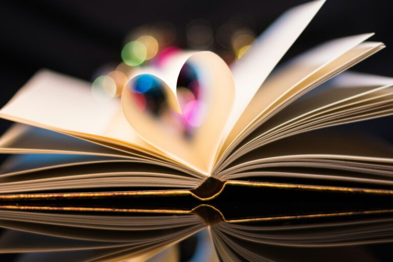 book heart pages soft focus