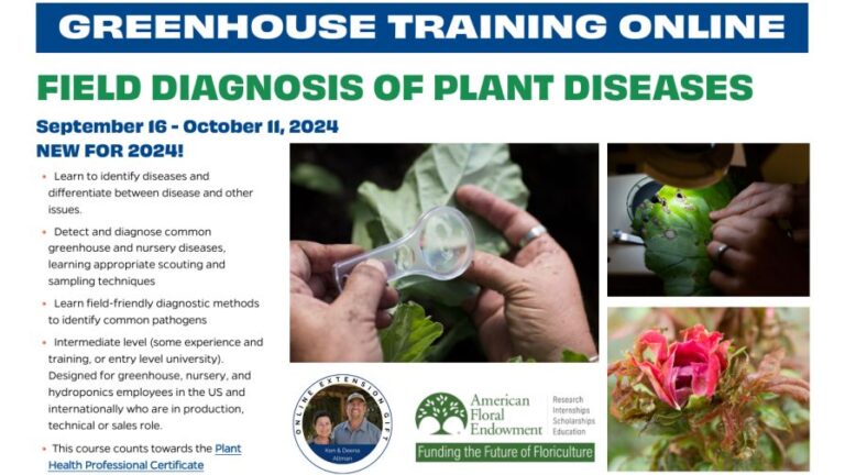 Greenhouse Training Online Field Diagnosis of Plant Diseases course from University of Florida IFAS Extension