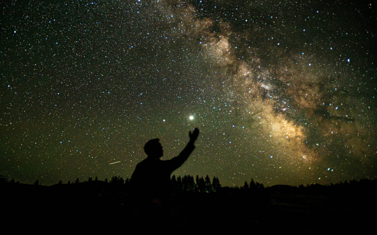 night sky reaching for the stars